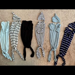 6 infant knotted sleep gowns